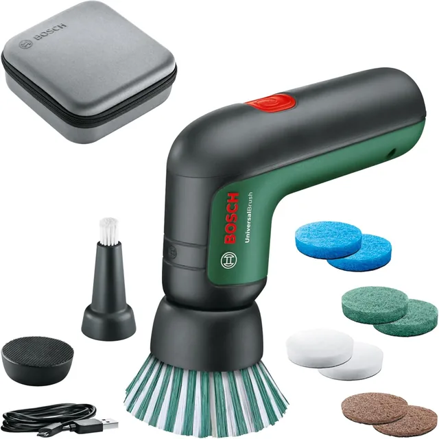Main view of the Bosch UniversalBrush, power scrubber with 10 accessories